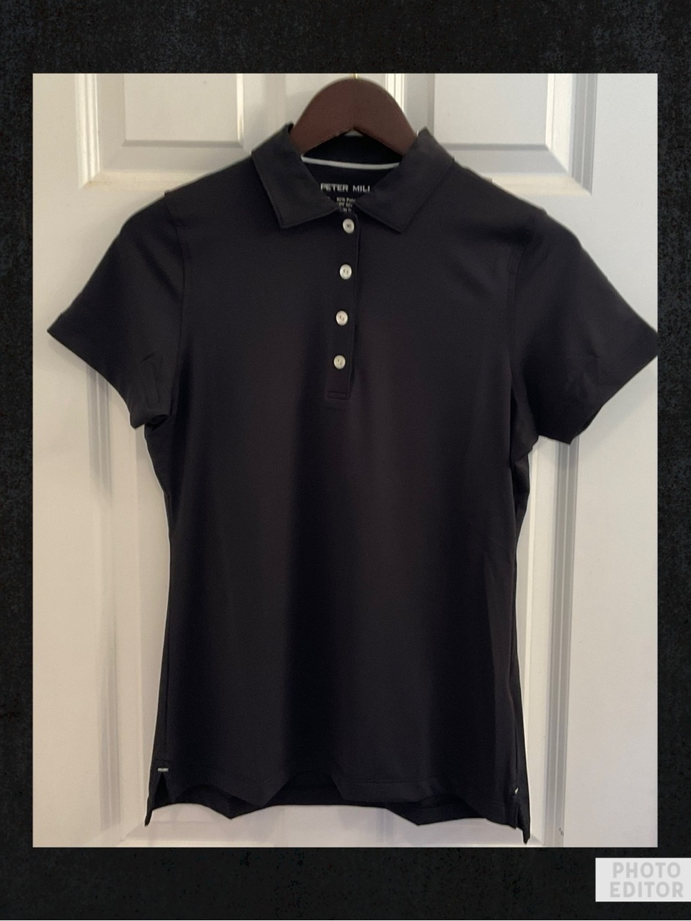 Peter Millar UPF 50 Short Sleeve Button Polo Shirt - NWT - Women’s Small - Black